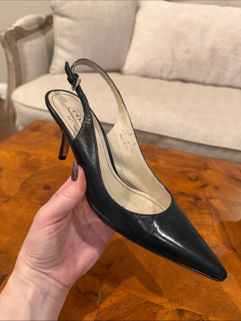 Coach sling back leather pumps size 6
